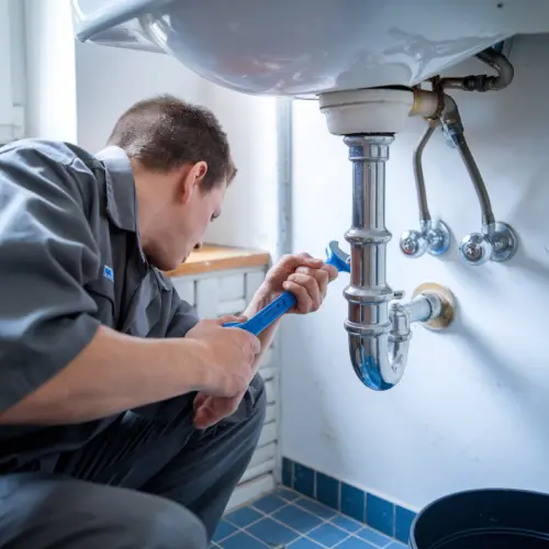man-is-using-blue-toothbrush-sink