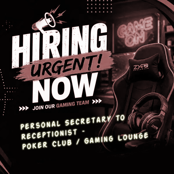 Receptionist – Poker Club / Gaming Lounge