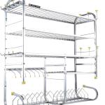 OSE-Kitchen Dish Rack | Wall Mounted | 5 Shelves | Stainless Steel | Holds 18+ Plates | Space-Saving | Rustproof | Easy Assembly (30 X 32 INCH)