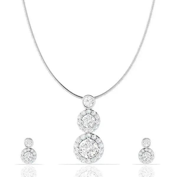 ANAYRA 925 Sterling Silver Fancy Pendant Set for Women | Hallmark Certified Silver Pendant Set