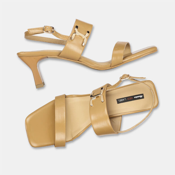 Bata Red Label Beige Heel Sandals for Women