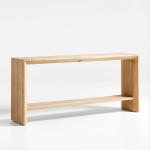 Crate&Barrel-Baja 72" Rectangular Natural Oak Wood Console Table with Shelf