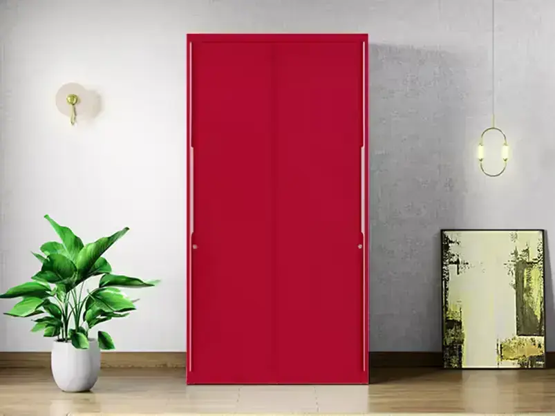 Godrej-Slide N Store Compact 2-Door Steel Wardrobe (Textured Blush Red)