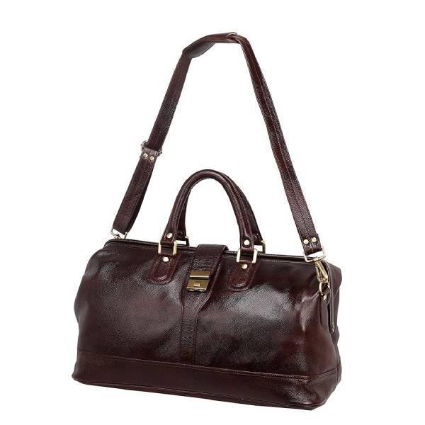 HYATT-Leather Accessories Unisex 20 Inch Leather Travel Duffle Luggage Bag (Brown)
