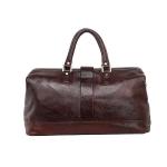 HYATT-Leather Accessories Unisex 20 Inch Leather Travel Duffle Luggage Bag (Brown)