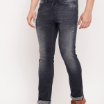 Mid rise light washed denim