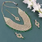 Shining Diva Fashion Latest Stylish Kundan Pearl Traditional Necklace Jewellery Set for Women