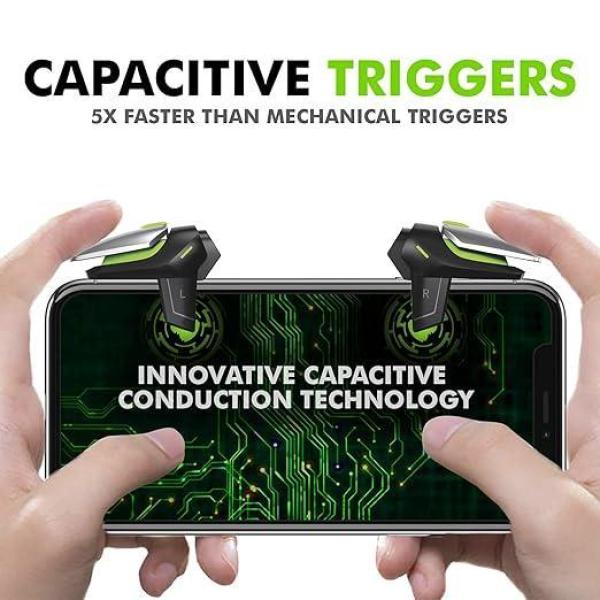 SpinBot-BattleMods NinjaX | Mobile Gaming Triggers | 5X Faster with Capacitive Conduction | for BGMI/Free Fire Max/COD Mobile - (Black)