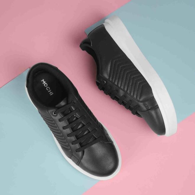 Mochi-Women Black Casual Sneakers