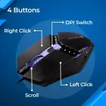 ZEBRONICS PHERO Wired Gaming Mouse with up to 1600 DPI
