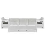Nilkamal-Goa Plastic 3 + 1 + 1 Seater Sofa with Cushion (Milky White and Grey)