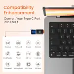 Portronics Bridge Y USB 3.0 to Type C OTG Adaptor, 10Gbps High Speed Data Transfer, Thunderbolt to USB Adapte