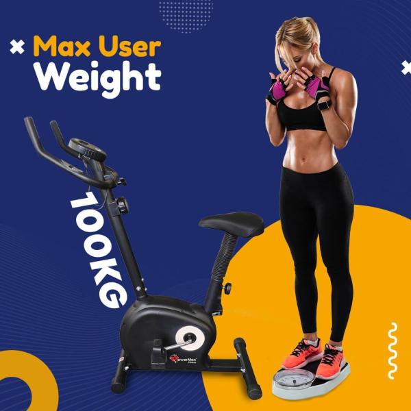 PoweMax-BU-510 Magnetic Upright Bike with LCD Display