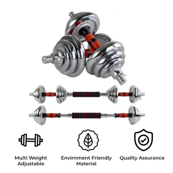 PowerMax-PDS-30C Chrome Iron Dumbbells Set