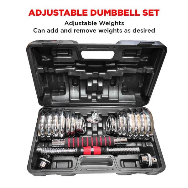 PowerMax-PDS-30C Chrome Iron Dumbbells Set