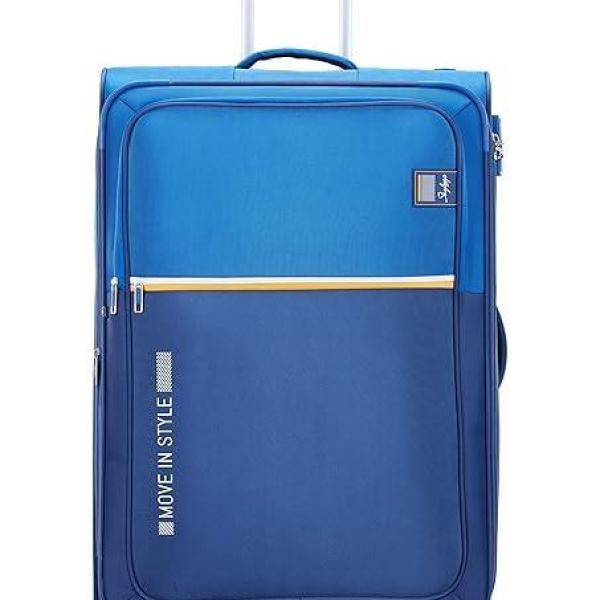 Skybags-Sigma Polyester Spinner 8W Soft Shell Trolley 59+71 Blue Soft Luggage- Luggage Set