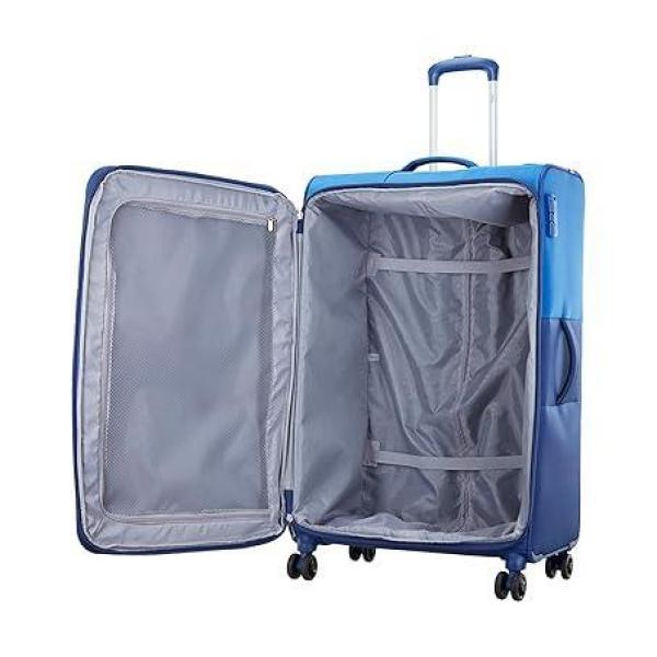 Skybags-Sigma Polyester Spinner 8W Soft Shell Trolley 59+71 Blue Soft Luggage- Luggage Set