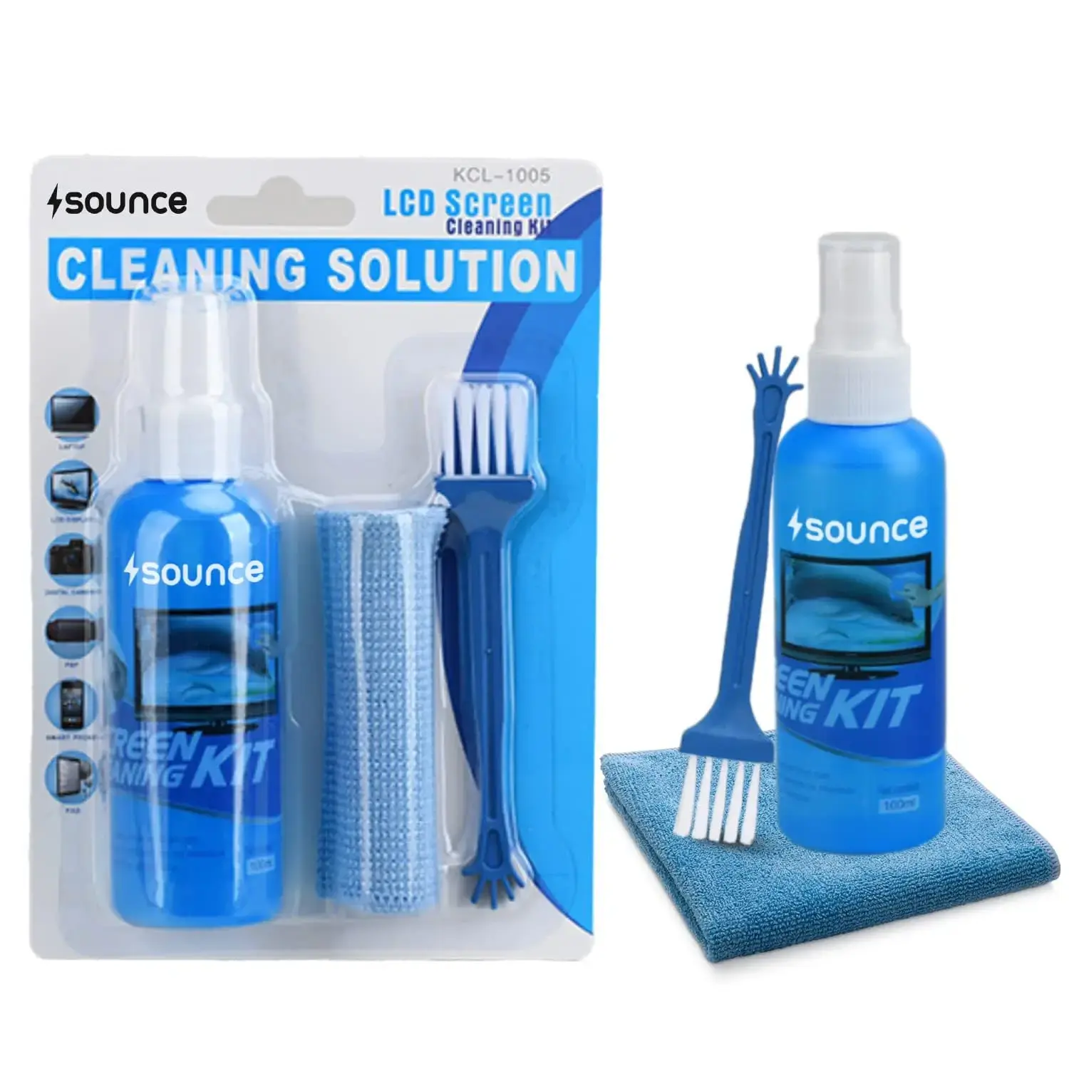 Sounce 3 in 1 Cleaning Set for Screen PC, Laptops, Monitors, Mobiles, LCD, LED, TV/Professional