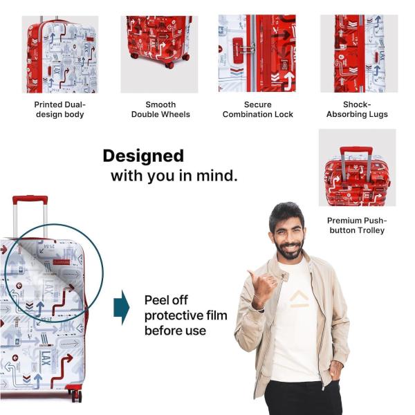 Uppercase-Polyester Jfk Duo Trolley Bag Set Of 2(Medium & Large)