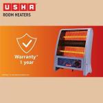 Usha-2 Rod 800 Watt Quartz Heater with Low Power Consumption and Tip Over Protection (4302, Grey)