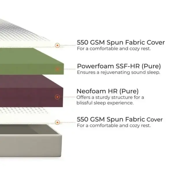 WoodenStreet-Penguin DreamLux High Density HR Foam Mattress