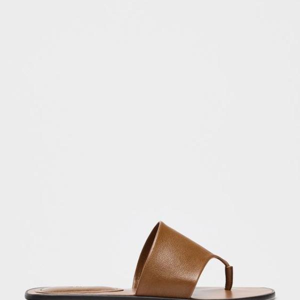 ZARA-FLAT LEATHER SANDALS