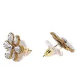 ZAVERI PEARLS Green Beads & Floral Kundan Necklace Set For Women-ZPFK9098